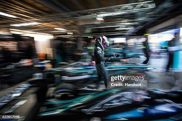 In this handout image supplied by Panasonic Jaguar Racing, Adam Carroll , Jaguar Racing, Spark-Jaguar, Jaguar I-Type 1, on track during the Marrakesh...