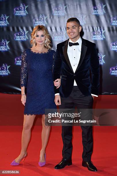 Ingrid Chauvin and Hatem Ben Arfa attend the 18th NRJ Music Awards at Palais des Festivals on November 12, 2016 in Cannes, France.