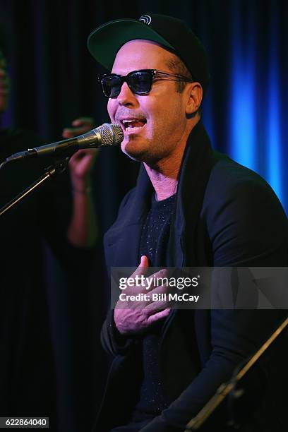 Michael Fitzpatrick of the band Fitz And The Tantrums performs at Radio 104.5 Performance Theater November 12, 2016 in Bala Cynwyd, Pennsylvania.