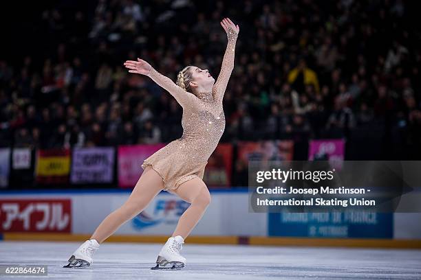 Gracie Gold of the United States competes during Ladies Free Skating on day two of the Trophee de France ISU Grand Prix of Figure Skating at...