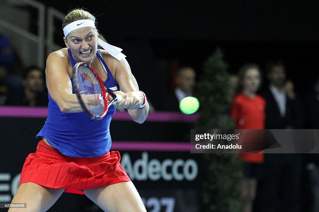 Tennis Fed Cup Final - Caroline Garcia vs Petra Kvitova
