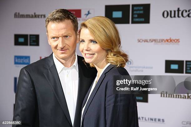 Michael Kessler and Annette Frier attend the German television award by the Deutsche Akademie fuer Fernsehen at Museum Ludwig on November 12, 2016 in...