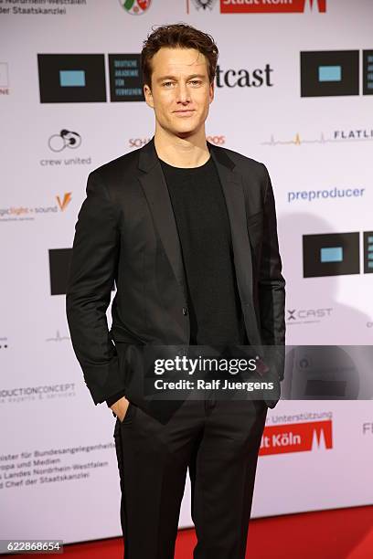 Alexander Fehling attends the German television award by the Deutsche Akademie fuer Fernsehen at Museum Ludwig on November 12, 2016 in Cologne,...