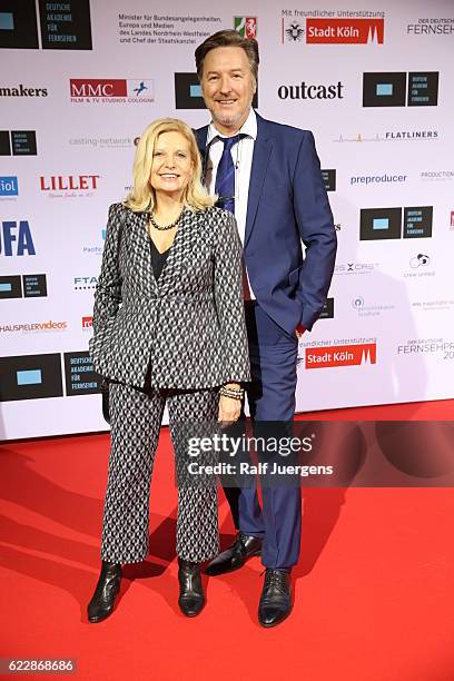 Sabine Postel and Martin Armknecht attend the German television award by the Deutsche Akademie fuer Fernsehen at Museum Ludwig on November 12, 2016...