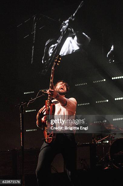 Liam Fray of The Courteeners perform at Brixton Academy on November 12, 2016 in London, England.