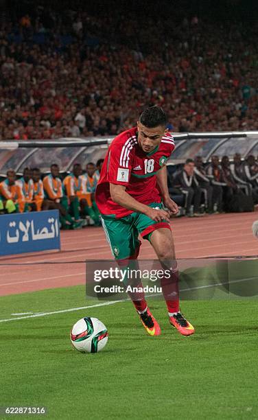 Sofiane Boufal of Morocco during the 2018 World Cup qualifying Group C football match between Morocco and Ivory Coast at Marrakesh Stadium in...