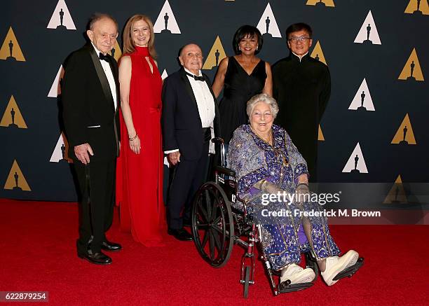 Honoree Frederick Wiseman, CEO of the Academy of Motion Picture Arts and Sciences Dawn Hudson, honoree Lynn Stalmaster, Academy President Cheryl...
