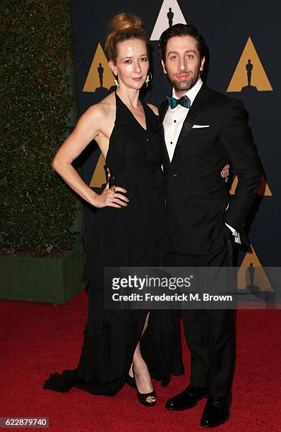 Actors Jocelyn Towne and Simon Helberg attend the Academy of Motion Picture Arts and Sciences' 8th annual Governors Awards at The Ray Dolby Ballroom...