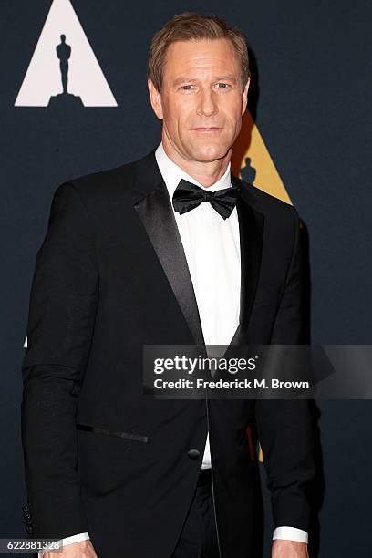 Actor Aaron Eckhart attends the Academy of Motion Picture Arts and Sciences' 8th annual Governors Awards at The Ray Dolby Ballroom at Hollywood &...