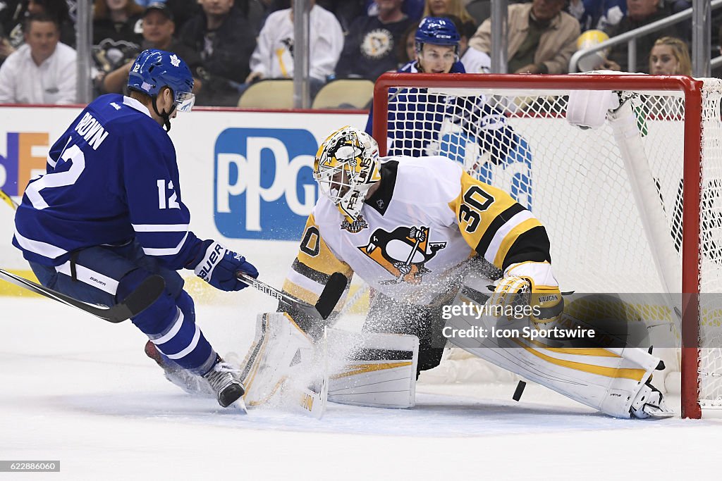 Pittsburgh Penguins Goalie Matt Murray makes a save on Toronto Maple ...