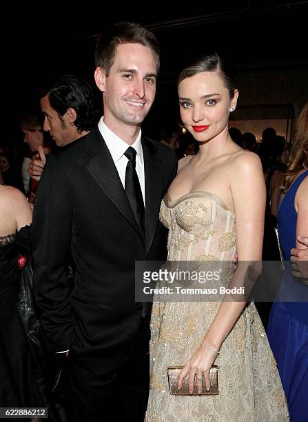 Founder, Snapchat Evan Spiegel and model Miranda Kerr attend the Fifth Annual Baby2Baby Gala, Presented By John Paul Mitchell Systems at 3LABS on...