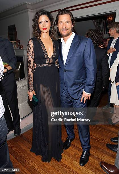 Matthew McConaughey and Camila Alves attend as The Weinstein Company celebrates the cast and filmmakers of "Sing Street," "Lion," "The Founder" and...