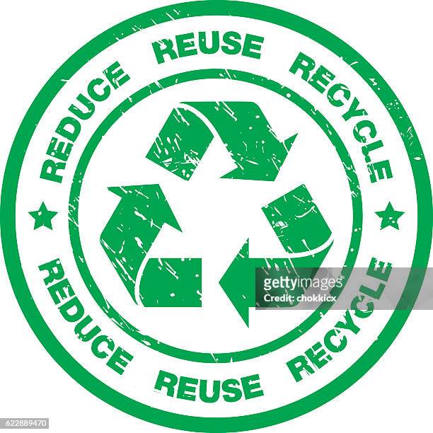 recycling badge - recycling symbol stock illustrations