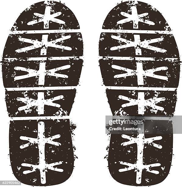 footprints - dirty boots stock illustrations