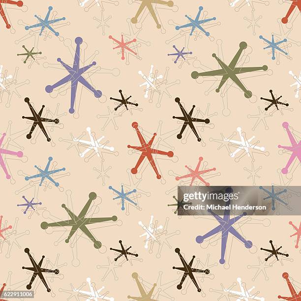 seamless vintage jacks pattern background - tacky wallpaper stock illustrations