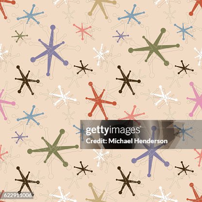 Seamless Vintage Jacks Pattern Background Seamless Vintage Jacks Pattern Background