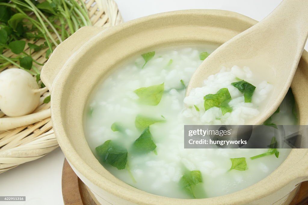 Rice porridge with the seven herbs,Japanese food