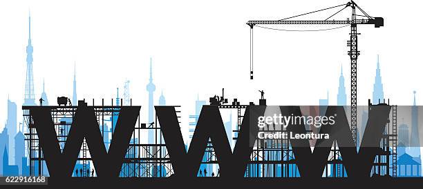 making a website - website under construction stock illustrations
