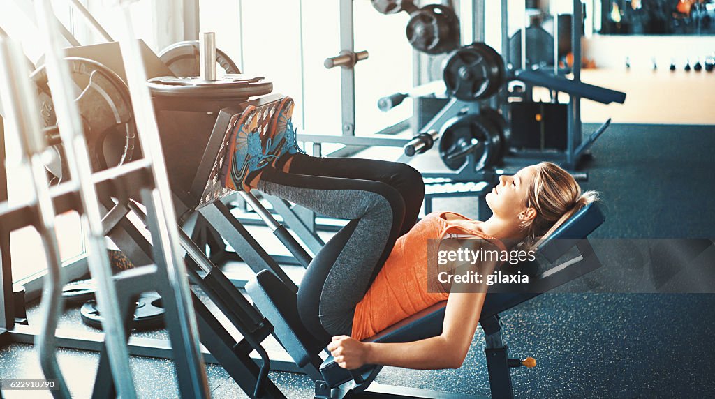Leg press exercise.