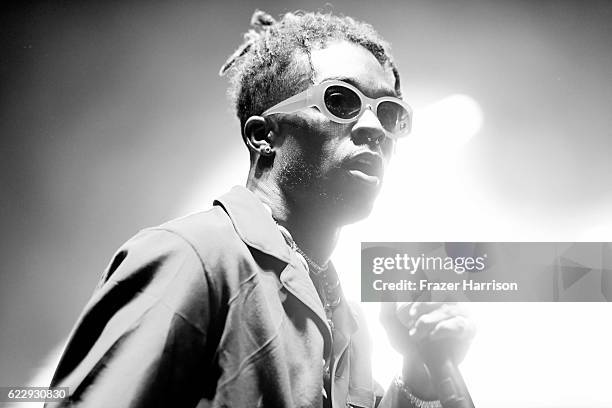 Lil Uzi Vert performs on Flog Stage during day one of Tyler, the Creator's 5th Annual Camp Flog Gnaw Carnival at Exposition Park on November 12, 2016...