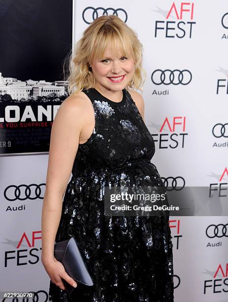 Actress Alison Pill arrives at the AFI FEST 2016 Presented By Audi - Premiere Of EuraCorp USA's "Miss Sloane" at TCL Chinese 6 Theatres on November...