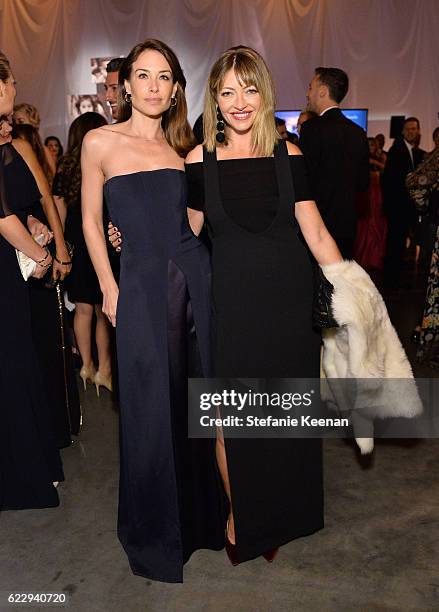 Actresses Claire Forlani and Rebecca Gayheart attend the Fifth Annual Baby2Baby Gala, Presented By John Paul Mitchell Systems at 3LABS on November...