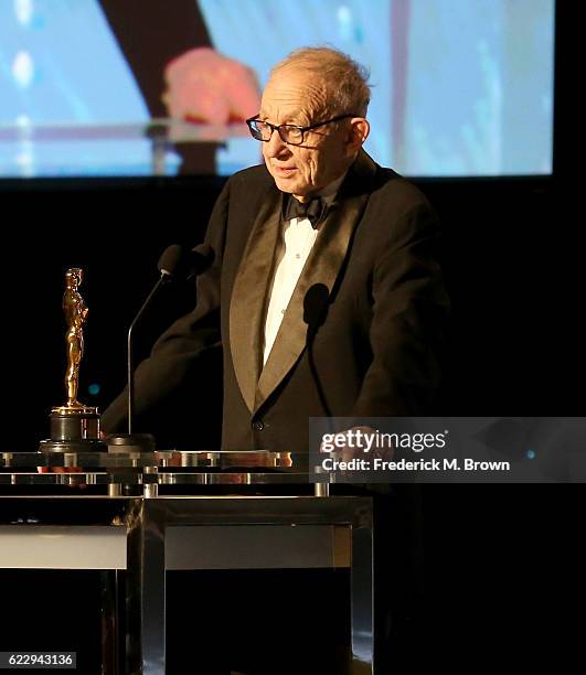 Honoree Frederick Wiseman accepts his award during the Academy of Motion Picture Arts and Sciences' 8th annual Governors Awards at The Ray Dolby...