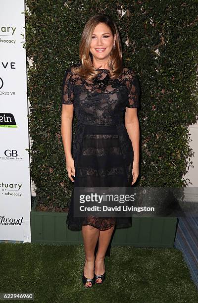 Host Daisy Fuentes attends the Farm Sanctuary's 30th Anniversary Gala at the Beverly Wilshire Four Seasons Hotel on November 12, 2016 in Beverly...