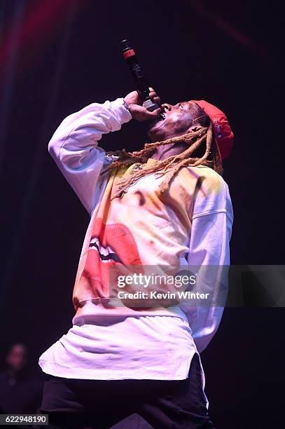 Lil Wayne performs on Camp Stage during day one of Tyler, the Creator's 5th Annual Camp Flog Gnaw Carnival at Exposition Park on November 12, 2016 in...