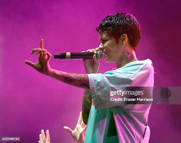 Kehlani performs on Flog Stage during day one of Tyler, the Creator's 5th Annual Camp Flog Gnaw Carnival at Exposition Park on November 12, 2016 in...