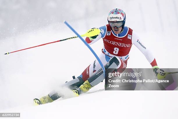 Daniel Yule of Switzerland competes during the Audi FIS Alpine Ski World Cup Men's Slalom on November 13, 2016 in Levi, Finland