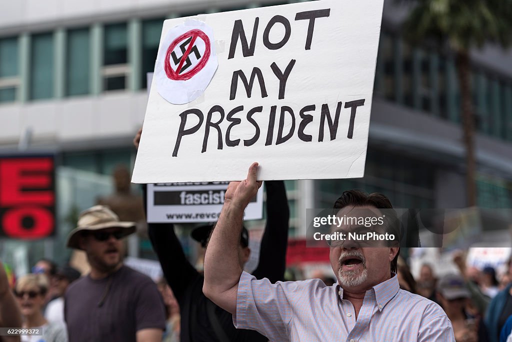 Massive anti-Trump protest in Los Angeles