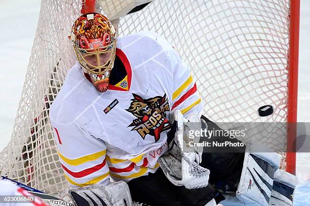 Makarov Andrei of Kunlun RS in action during KHL game between Jokerit and Chinese Kunlun Red Star at Hartwall Arena in Helsinki, Finland on November...