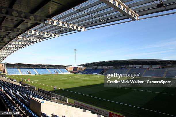 General view of The Proact Stadium the home of Chesterfield FC during the Sky Bet League One match between Chesterfield and Sheffield United at...