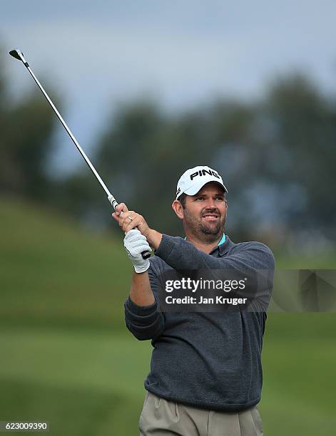 Edward Loar of Unites States of America during the second round of the European Tour qualifying school final stage at PGA Catalunya Resort on...