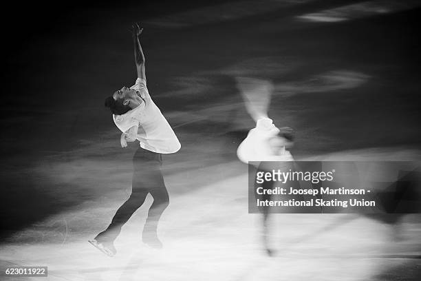 Adam Rippon of the United States performs during Gala Exhibition on day three of the Trophee de France ISU Grand Prix of Figure Skating at...