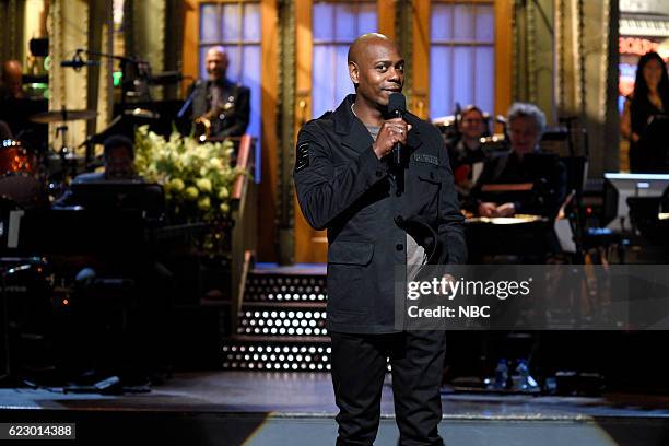 Dave Chappelle" Episode 1710 -- Pictured: Host Dave Chappelle during the monologue on November 12, 2016 --