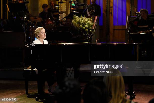 Dave Chappelle" Episode 1710 -- Pictured: Kate McKinnon as Hillary Clinton sings Leonard Cohen's "Hallelujah" during the "Election Week Cold Open"...