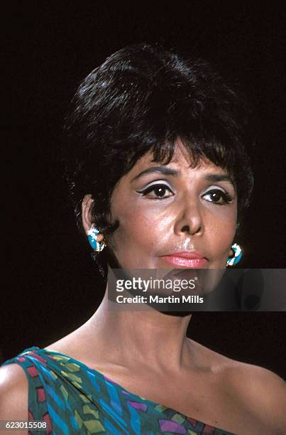 Singer and actress Lena Horne performs on a TV show circa 1968 in Los Angeles, California.