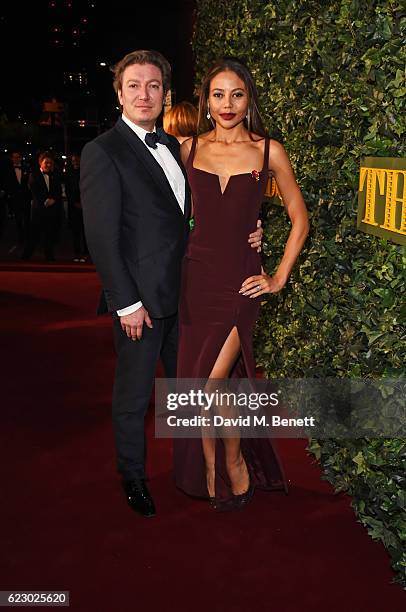 Ceawlin Thynn , Viscount of Weymouth, and Emma McQuiston, Viscountess of Weymouth, arrives at The 62nd London Evening Standard Theatre Awards,...