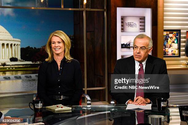 Pictured: Moderator Chuck Todd, David Books, Columnist, The New York Times, and Katty Kay, Anchor for BBC World News America appear on "Meet the...