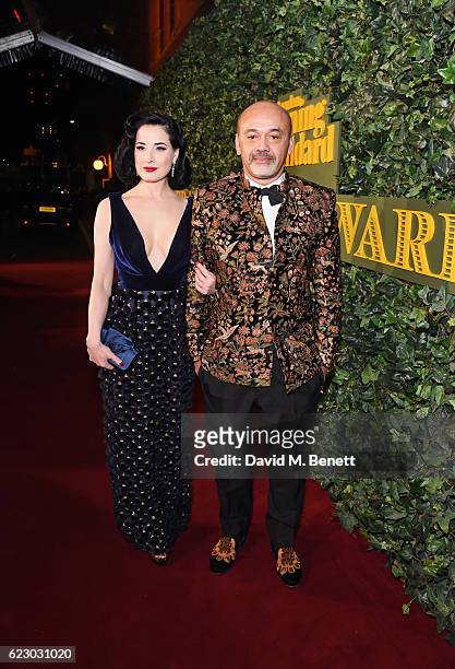 Dita Von Teese and Christian Louboutin arrive at The 62nd London Evening Standard Theatre Awards, recognising excellence from across the world of...