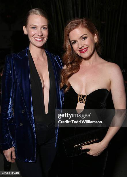 January Jones and Isla Fisher attend the after party for Focus Features' "Nocturnal Animals" on November 11, 2016 in Westwood, California.