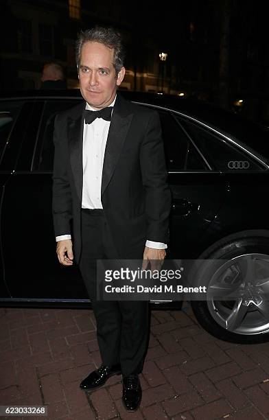 Tom Hollander arrives in an Audi at The London Evening Standard Theatre Awards at The Old Vic Theatre on November 13, 2016 in London, England.