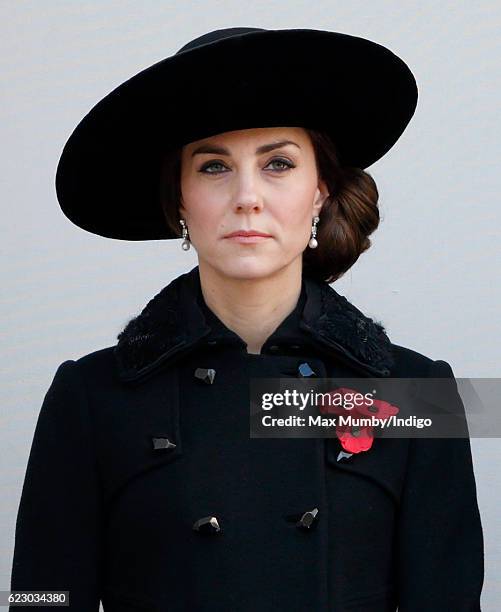 Catherine, Duchess of Cambridge attends the annual Remembrance Sunday Service at the Cenotaph on Whitehall on November 13, 2016 in London, England....