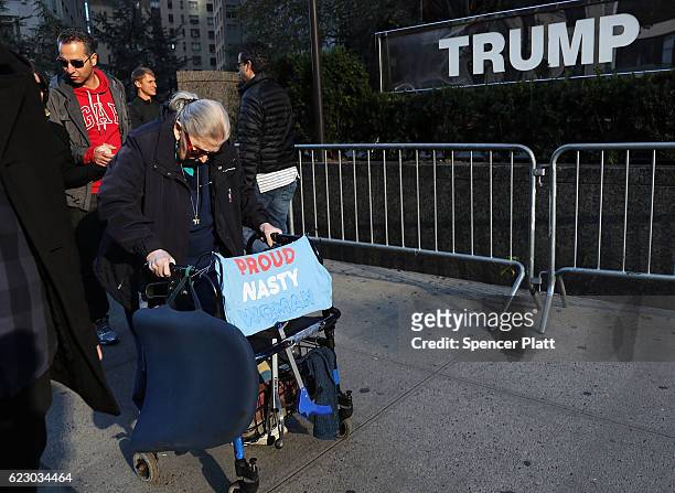 Thousands of anti-Donald Trump protesters, including many pro-immigrant groups, hold a demonstration outside of a Trump property as New Yorkers react...