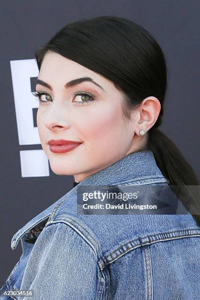 Actress Niki Koss arrives at the P.S. ARTS' Express Yourself 2016 at Barker Hangar on November 13, 2016 in Santa Monica, California.