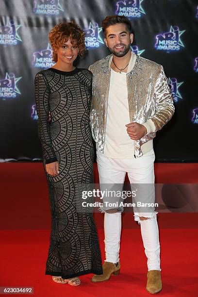 Tal and Kendji Girac arrive at the 18th NRJ Music Awards at the Palais des Festivals on November 12, 2016 in Cannes, France.