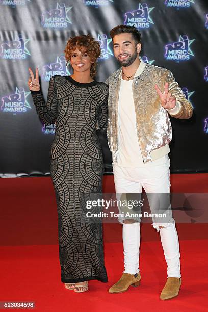 Tal and Kendji Girac arrive at the 18th NRJ Music Awards at the Palais des Festivals on November 12, 2016 in Cannes, France.