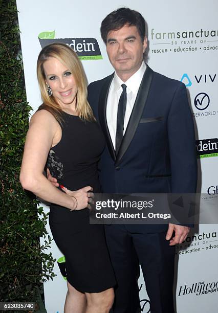 Dr. Jenn Mann and author Eric Schiffer arrive for Farm Sanctuary's 30th Anniversary Gala held at the Beverly Wilshire Four Seasons Hotel on November...